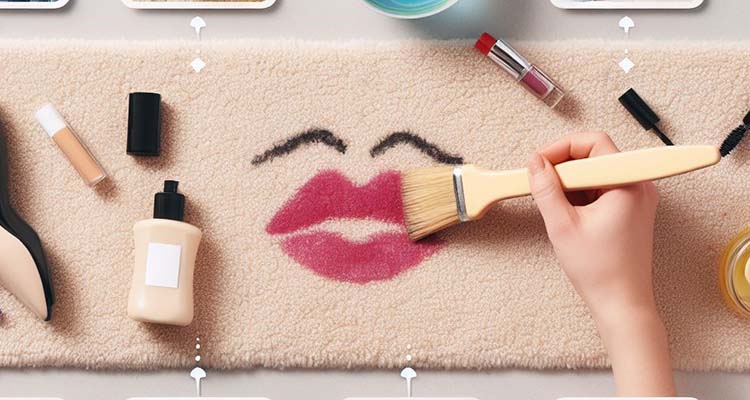 پاک کردن لکه لوازم آرایشی از فرش